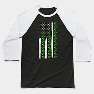 Shamrock America Flag St. Patrick's Day Baseball T-Shirt